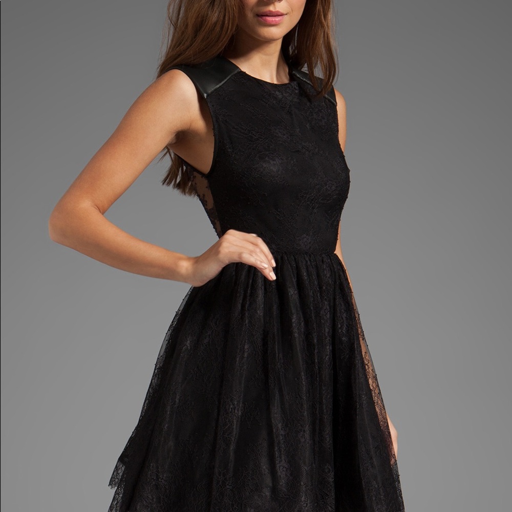 Black lace Alice and Olivia cocktail dress